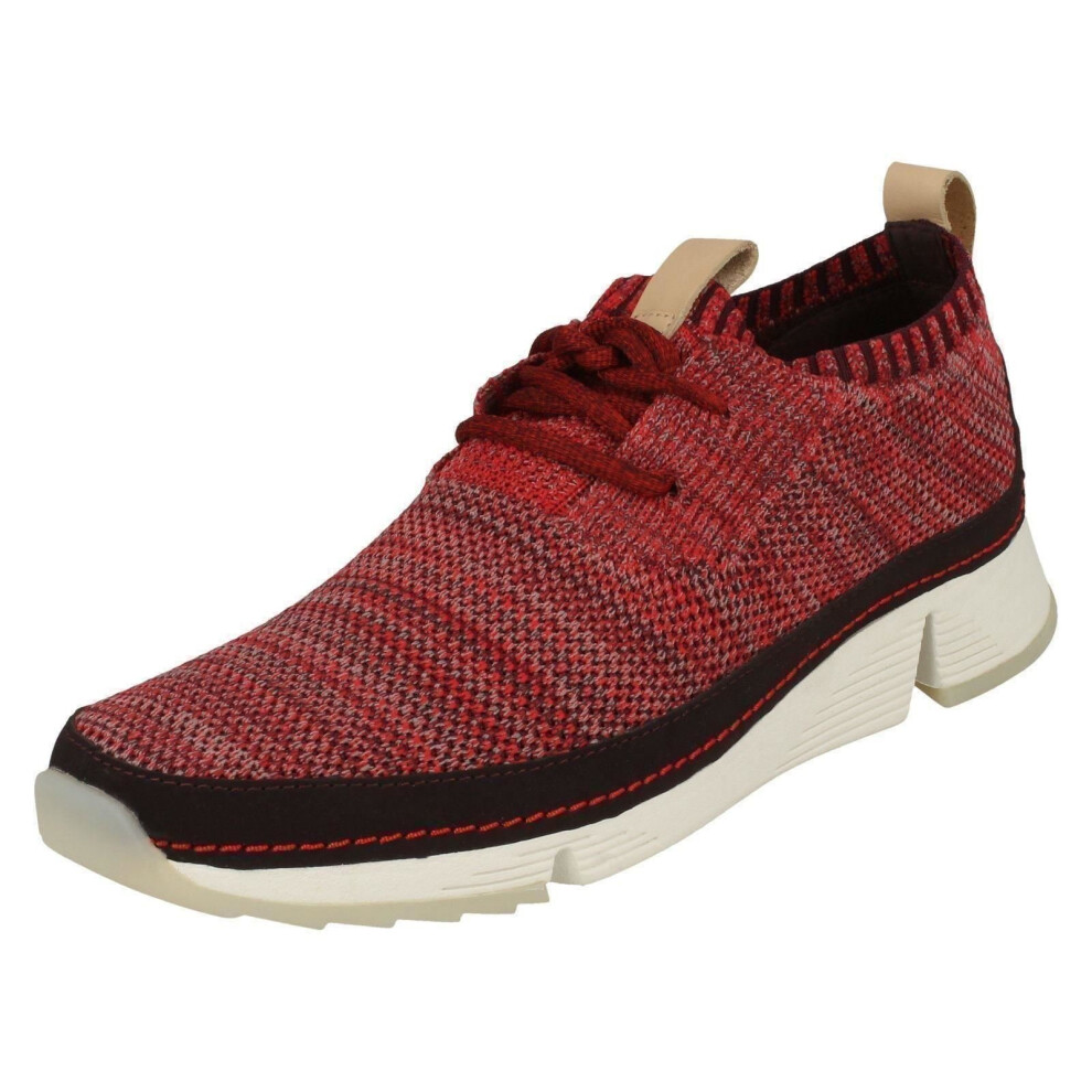 (UK 6.5, Red) Ladies Clarks Sports Trainers Tri Native - D Fit