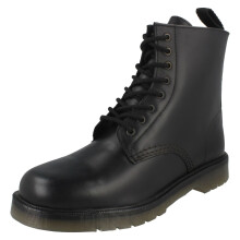 (UK 12, Black) Mens Maverick Military Style Lace Up Boots 1900B