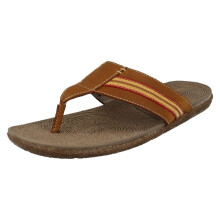 (UK 7, Tan (Brown)) Mens Hush Puppies Summer Sandals Frame Toe Post - W Fit