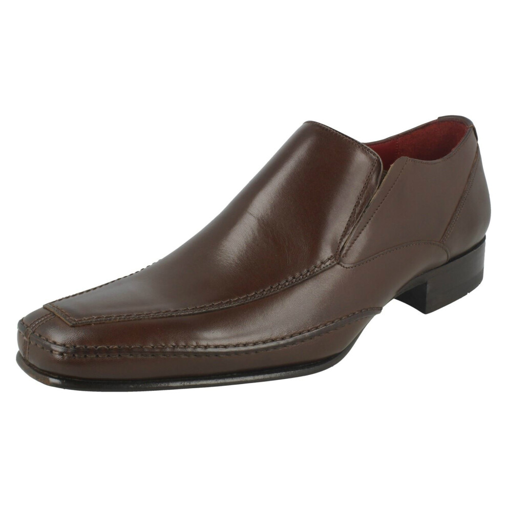 (UK 7.5, Dark Brown (Brown)) Mens Loake Formal Slip On Shoes Matthews - F Fit