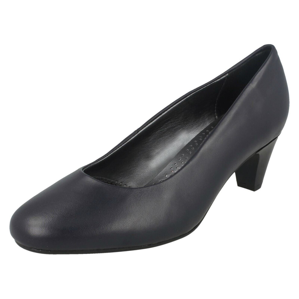 (UK 5.5, Navy (Blue)) Ladies Padders Court Shoe Jane - 2E Fit