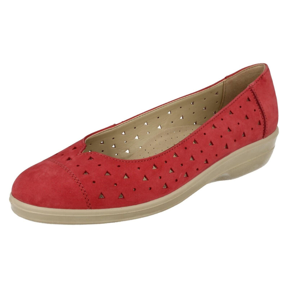 (UK 5.5, Raspberry/Cerise (Pink)) Ladies Padders Ballerina Flats Faye - EE Fit