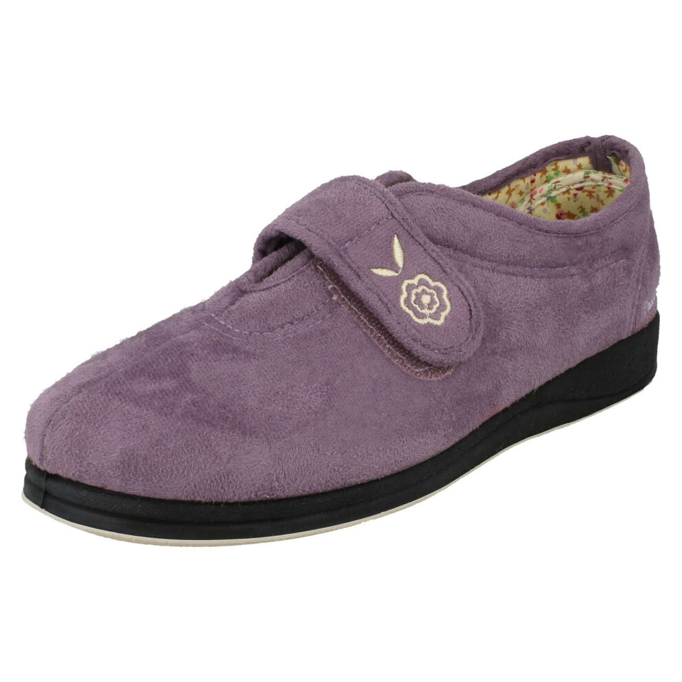 Padders (Uk 4, Lavender (Purple)) Ladies Memory Foam Wide Fitting Slippers Camilla - Ee Fit