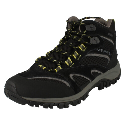 Merrell (UK 9, Black) Mens Merrell Waterproof Walking Boots Phoenix Mid