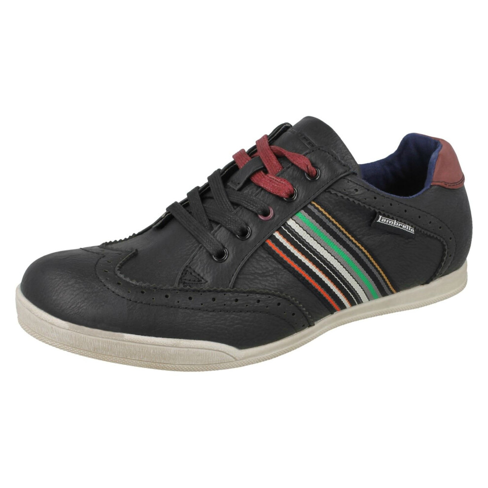 (UK 6, Black/Burgundy (Black)) Mens Lambretta Casual Shoes Harrison