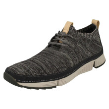 (UK 8, Dark Grey (Grey)) Mens Clarks Casual Lace Up Trainers Tri Native - G Fit