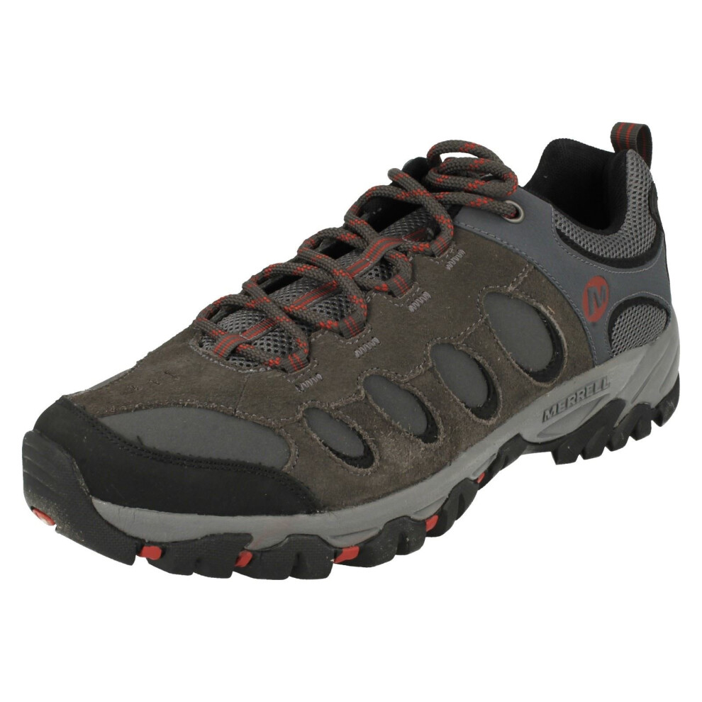 (UK 6.5, Granite/Red Ochre (Grey)) Mens Merrell Casual Lace Up Trainers Ridgepass Bolt