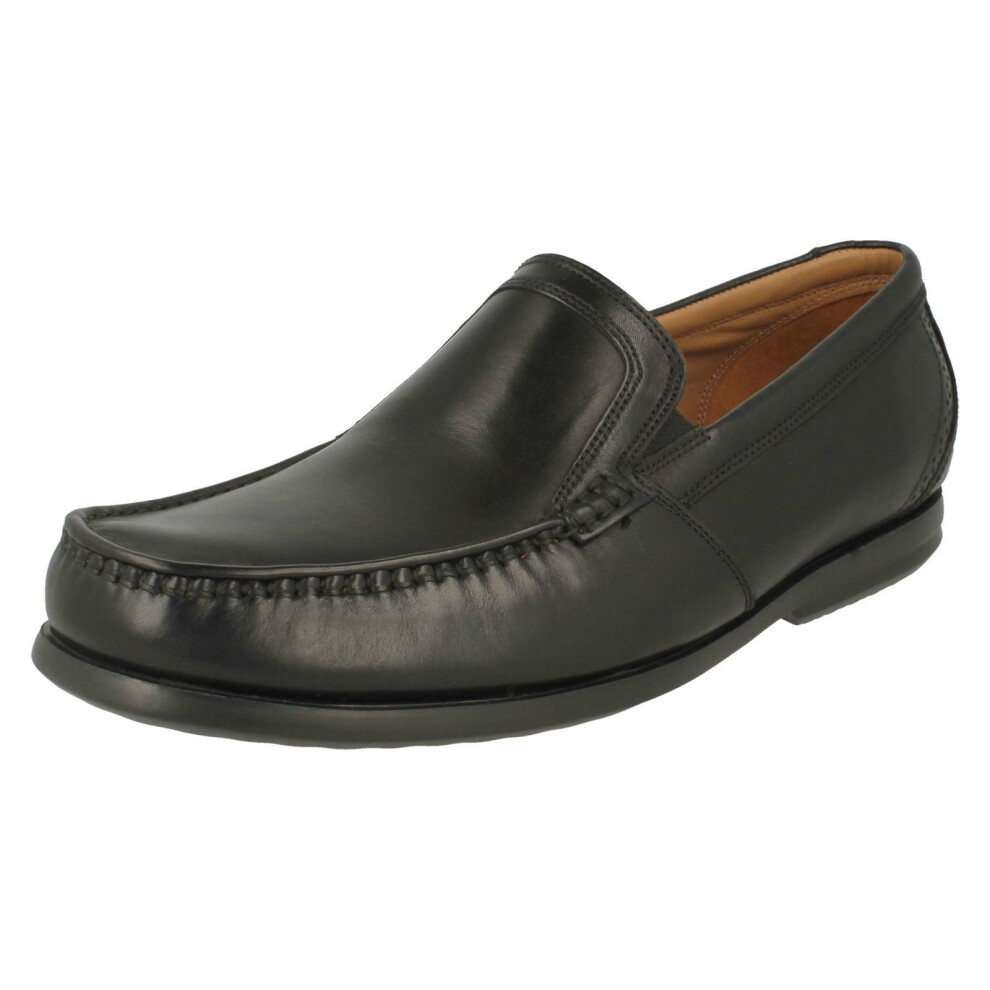 (UK 7.5, Black) Mens Clarks Slip On Formal Loafers Un Gala Free - G Fit