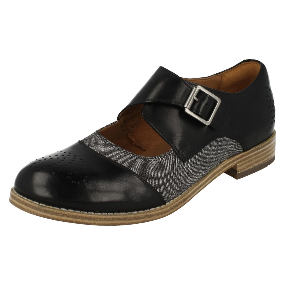 (UK 4.5, Black) Ladies Clarks Casual Shoes Zyris Nova - D Fit