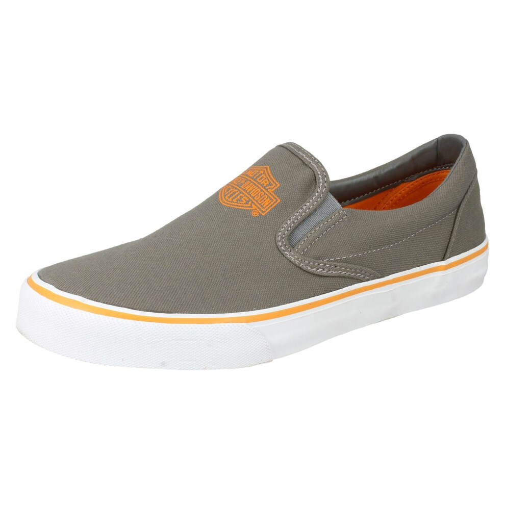 (UK 7.5, Grey) Mens Harley Davidson Casual Slip On Pumps Marchmont - M Fit