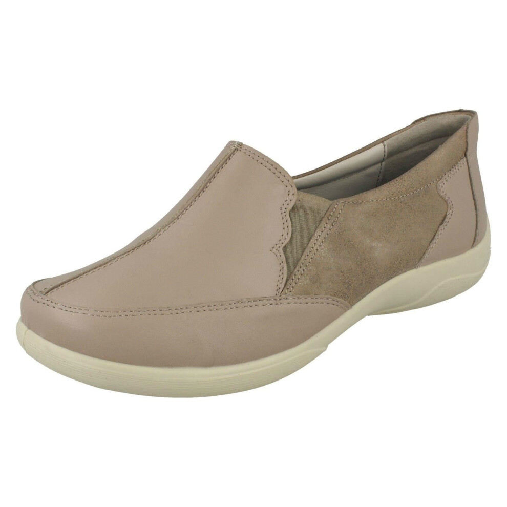 (UK 5.5, Light Taupe (Beige)) Ladies Padders Casual Loafers Flute - 2E/3E Fit