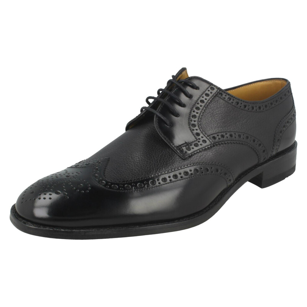 (UK 7, Black) Mens Loake Lace Up Brogue Shoes Arlington - G Fit