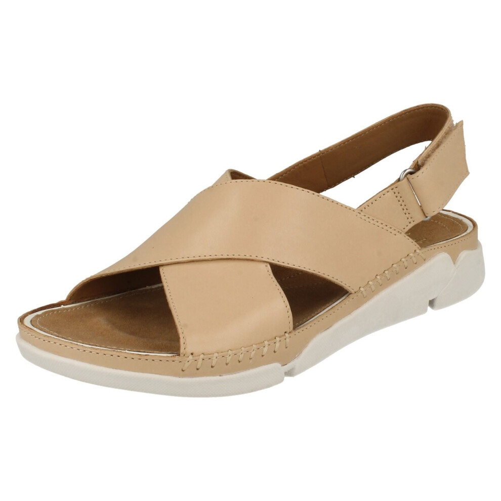 (UK 4, Nude) Ladies Clarks Casual Summer Sandals Tri Alexia - D Fit