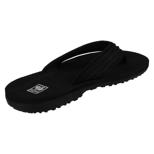 (UK 10, Black) Mens Down To Earth Toe Post Flip Flops 2
