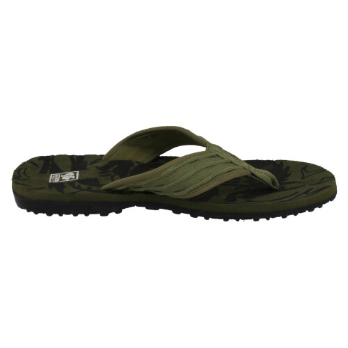 (UK 7, Olive (Green)) Mens Down To Earth Toe Post Flip Flops 2