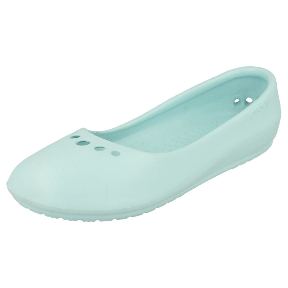 (UK 2, Sea Foam (Blue)) Ladies Crocs Ballerina Shoes Prima