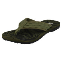 (UK 7, Olive (Green)) Mens Down To Earth Toe Post Flip Flops
