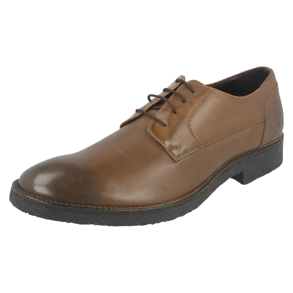 (UK 8, Storm Brown (Brown)) Mens Lambretta Smart Formal Lace Up Shoes M-81