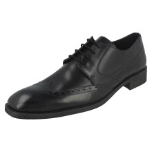 (UK 11, Black) Mens Maverick Low Heel Lace Up Brogue Shoes