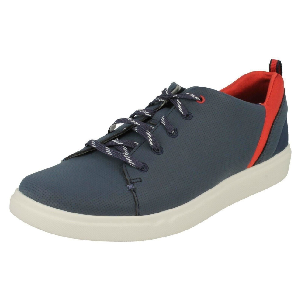 (UK 8, Navy (Blue)) Ladies Clarks Lace Up Casual Trainer/Shoes Step Verve Lo - D Fit