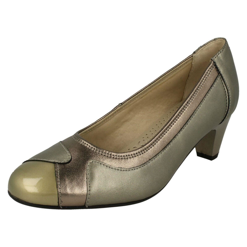 Padders (Uk 8, Antique Pewter (Silver)) Ladies Elegant Court Shoes Jewel - Ee Fit