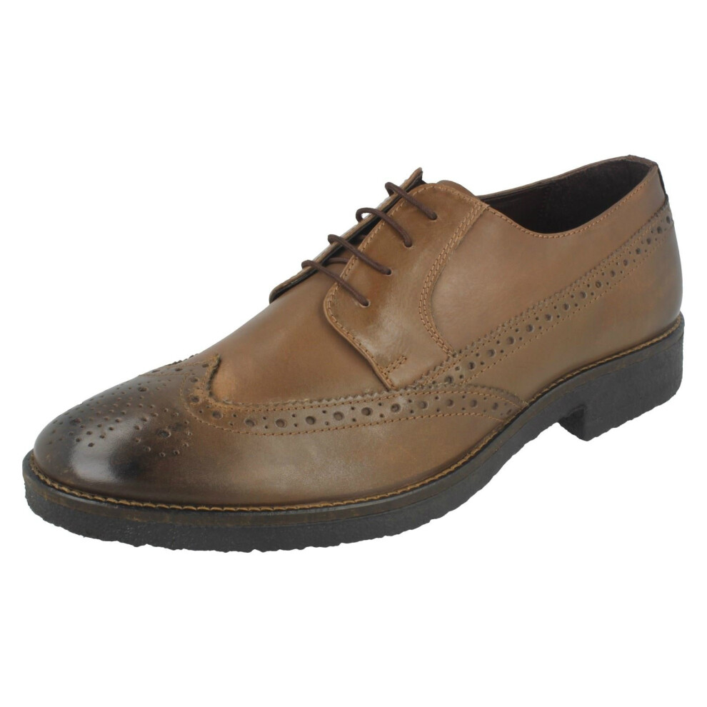 (UK 7, Storm Brown (Brown)) Mens Lambretta Smart Brogues M-82