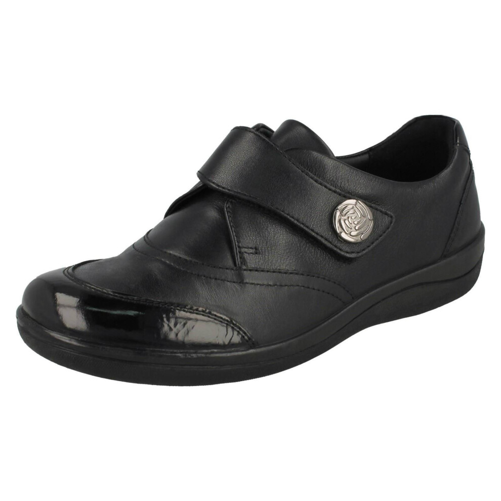 Padders (Uk 5, Black) Ladies Flat Shoes Gaby - E Fit