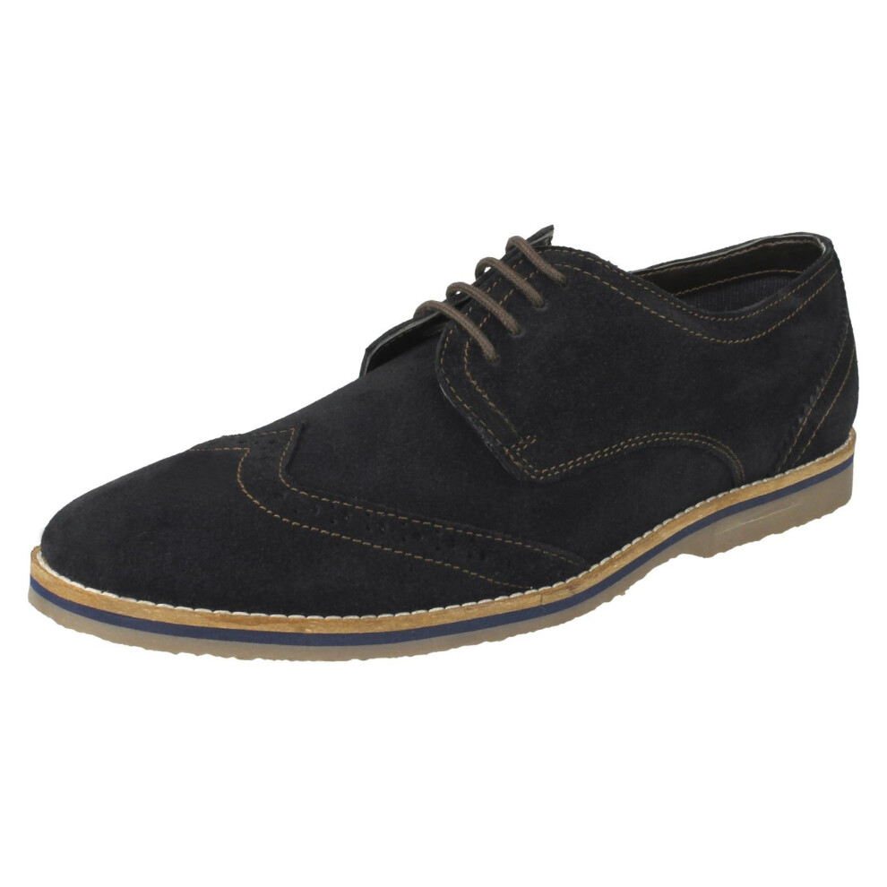 (UK 7, Navy (Blue)) Mens Hush Puppies Casual Brogues Sebastian Wing Tip