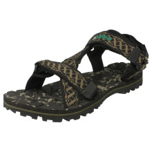 (UK 9, Black/Green (Black)) Mens Elebana Casual Open Toe Sandals