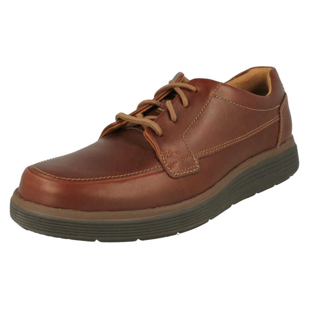 (UK 7.5, Dark Tan (Brown)) Mens Clarks Lace Up Formal Shoes Un Abode Ease - H Fit