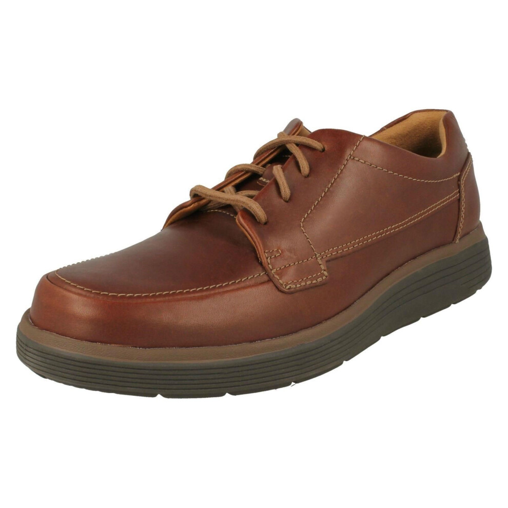 (UK 6.5, Dark Tan (Brown)) Mens Clarks Lace Up Formal Shoes Un Abode Ease - H Fit