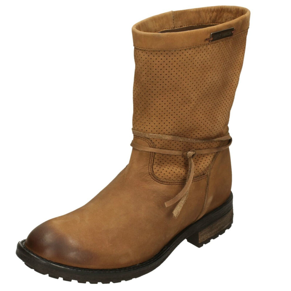 (UK 4, Tan (Brown)) Ladies Harley Davidson Mid Calf Boot Sicilia D83972 - W Fit