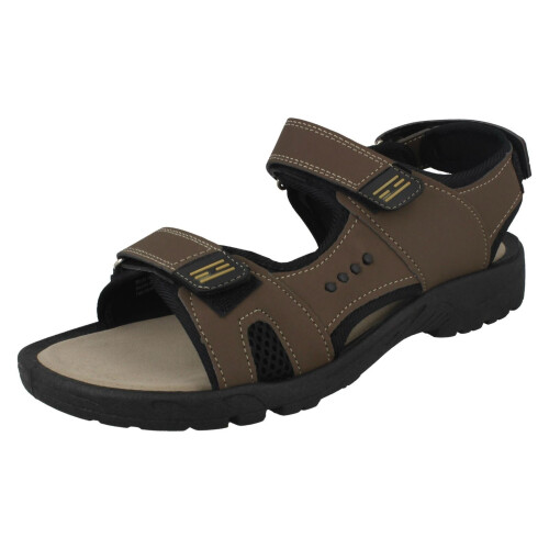(UK 11, Brown) Mens Moza-X Adjustable Strapped Sandals B217040