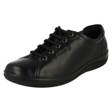 (UK 3, Black) Ladies Padders Lace Up Everyday Flats Galaxy 2 - E Fit