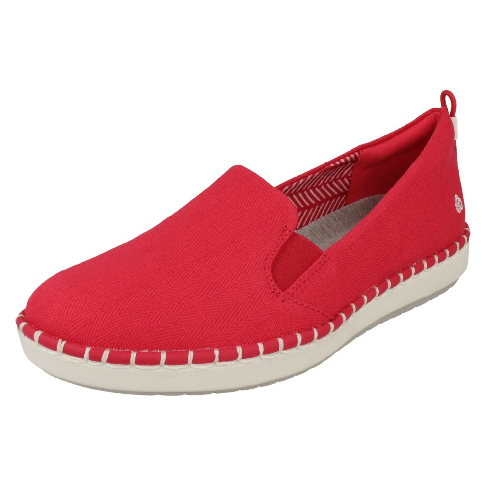 (UK 3, Rose (Pink)) Ladies Cloud Steppers By Clarks Loafer Style Shoes Step Glow Slip - D Fit