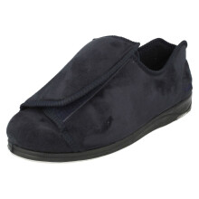 (UK 8, Navy (Blue)) Mens Padders Extra Wide Fitting Slippers Peter - HK Fit