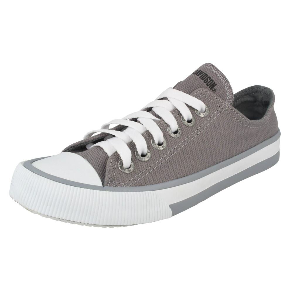 (UK 3.5, Grey) Ladies Harley Davidson Lace Up Pumps Zia D83819 - M Fit