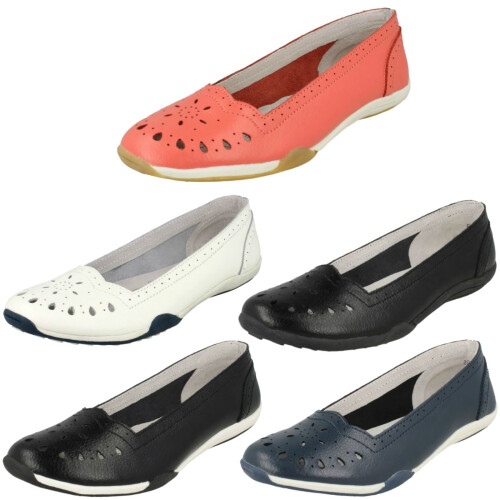 Ladies Down To Earth Flat Comfort Ballerina Shoes