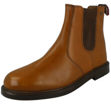 (UK 12, Tan (Brown)) Mens HX London Slip On Ankle Boots HX05