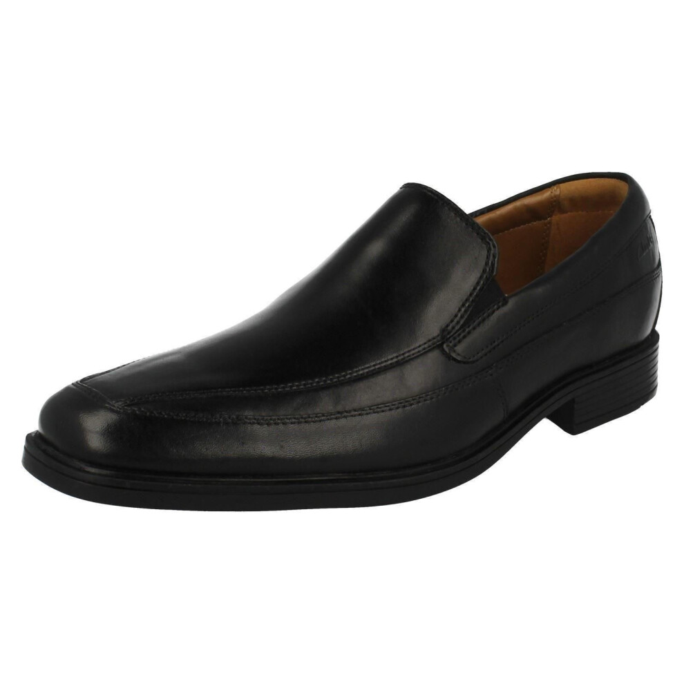 (UK 10.5, Black) Mens Clarks Formal Slip On Shoes Tilden Free - G Fit