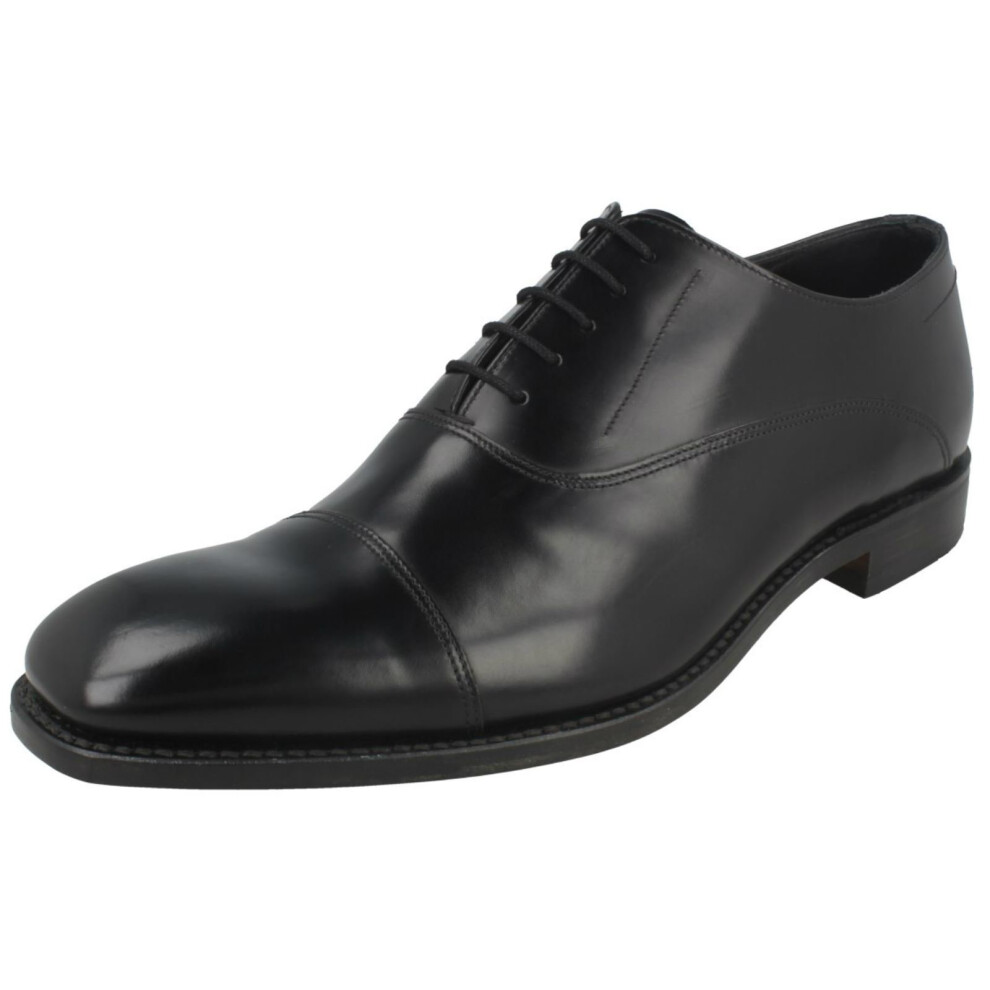 (UK 8.5, Black) Mens Loake Smart Leather Lace Up Shoes Cagney - F Fit