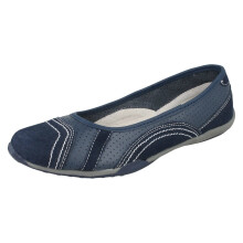 (UK 5, Navy (Blue)) Ladies Down To Earth Flat Ballerina Shoes