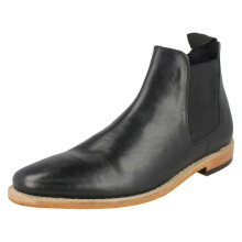 (UK 12, Black) Mens Harrykson Slip On Smart Ankle Boots 4403