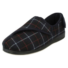 (UK 8, Navy (Blue)) Mens Padders Adjustable Back Slippers Phillip - H/K Fit