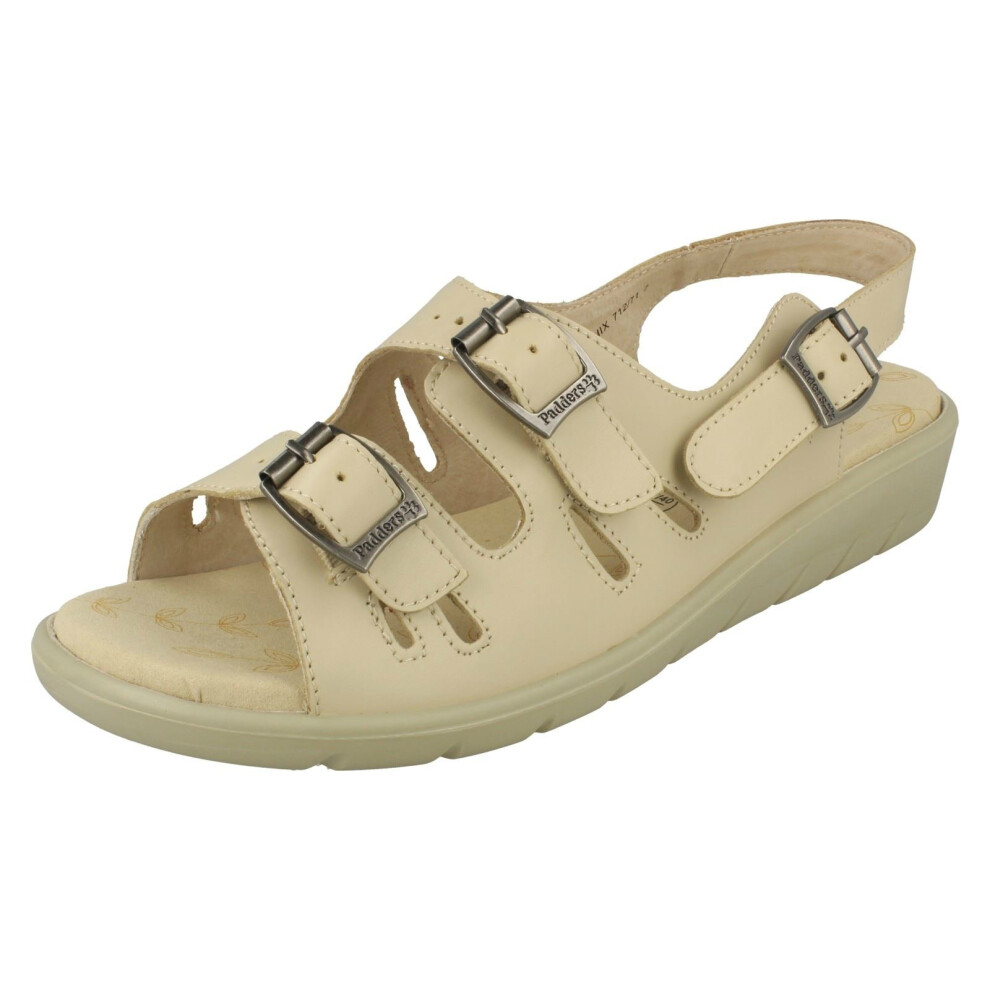 (UK 3, Oyster (Beige)) Ladies Padders Wide Fitting Sandals Phoenix - E Fit