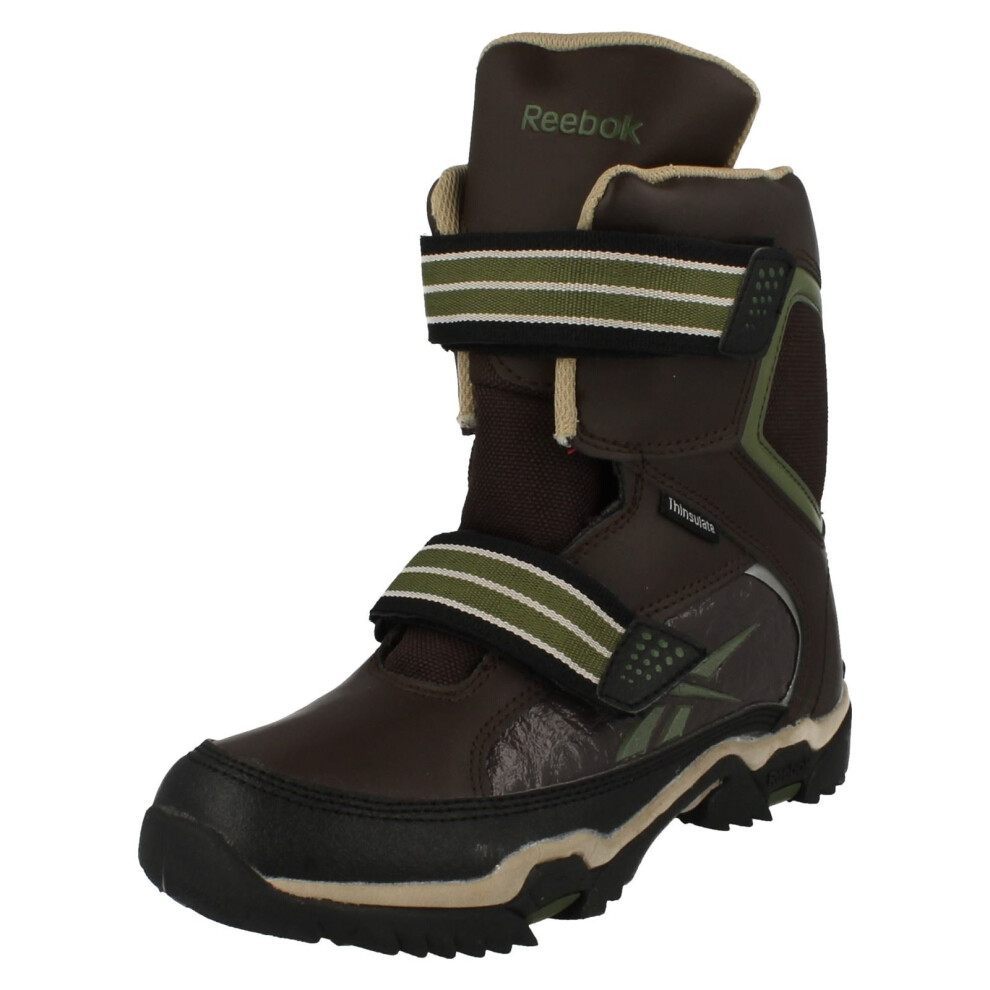 (UK 4, Earth/Super Neutral/Moss (Brown)) Ladies Reebok Strap Snow Boots Canyon Aro