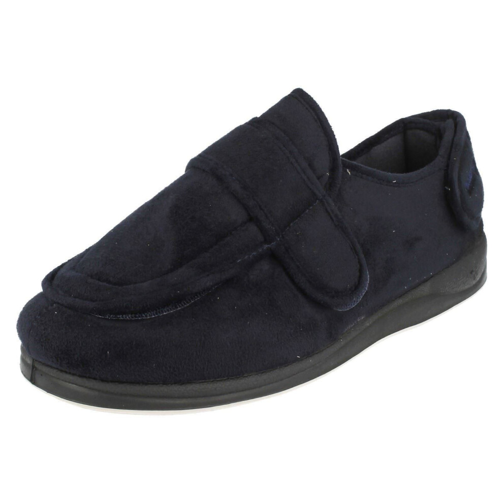 Padders (Uk 8, Navy (Blue)) Mens Memory Foam Slippers Wrap - G Fit