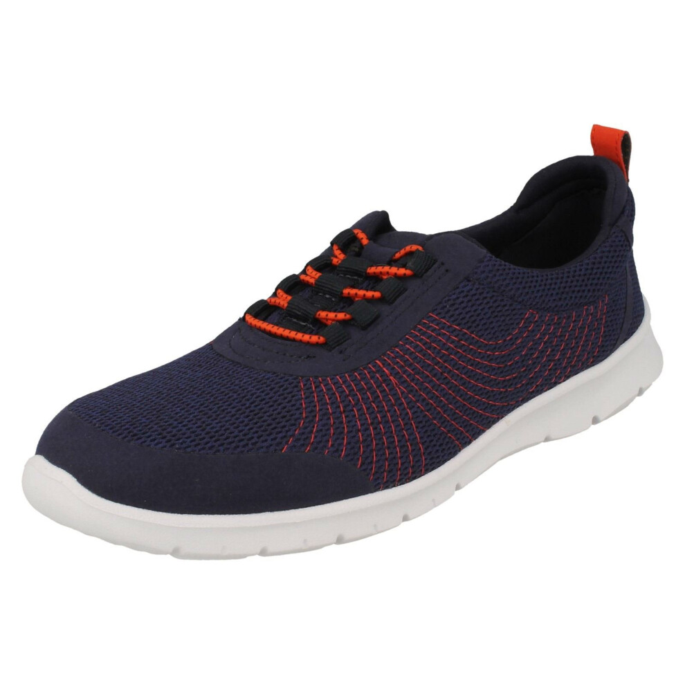 (UK 3, Navy (Blue)) Ladies Clarks Elasticated Fastener Sports Trainers Step Allena Bay - D Fit