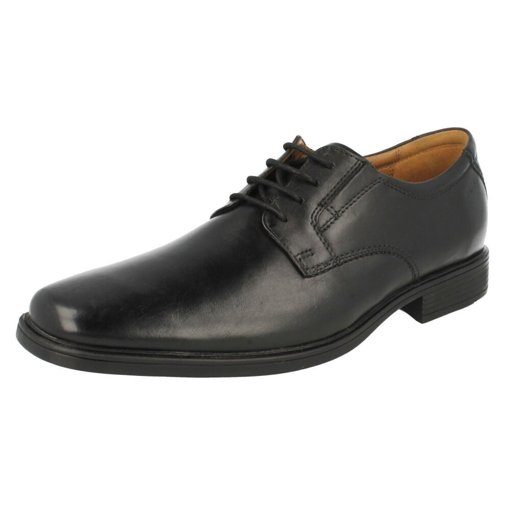 (UK 10, Black) Mens Clarks Formal Shoes Tilden Plain - G Fit