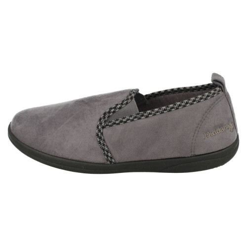 Padders (UK 7, Grey) Mens Padders Memory Foam Full Slippers Lewis 1